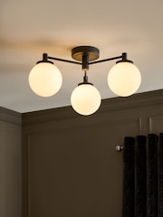 Black Weston Ceiling Light Fitting 3 Light Flush (also suitable for bathrooms) - Image 1 of 5