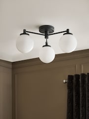 Black Weston Ceiling Light Fitting 3 Light Flush (also suitable for bathrooms) - Image 2 of 5
