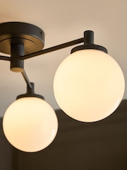 Black Weston Ceiling Light Fitting 3 Light Flush (also suitable for bathrooms) - Image 3 of 5