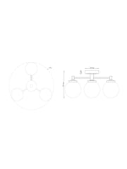 Black Weston Ceiling Light Fitting 3 Light Flush (also suitable for bathrooms) - Image 4 of 5