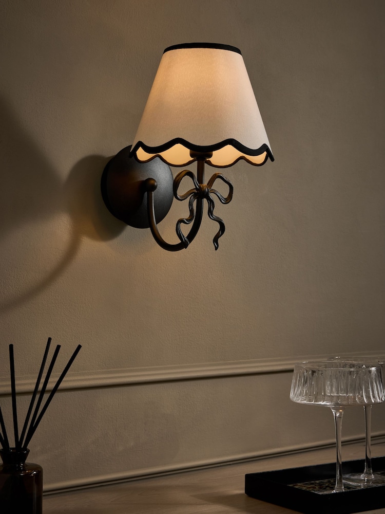 Black Bow Rechargeable Wall Light - Image 1 of 6 Black Bow Rechargeable Wall Light - Image 1 of 6