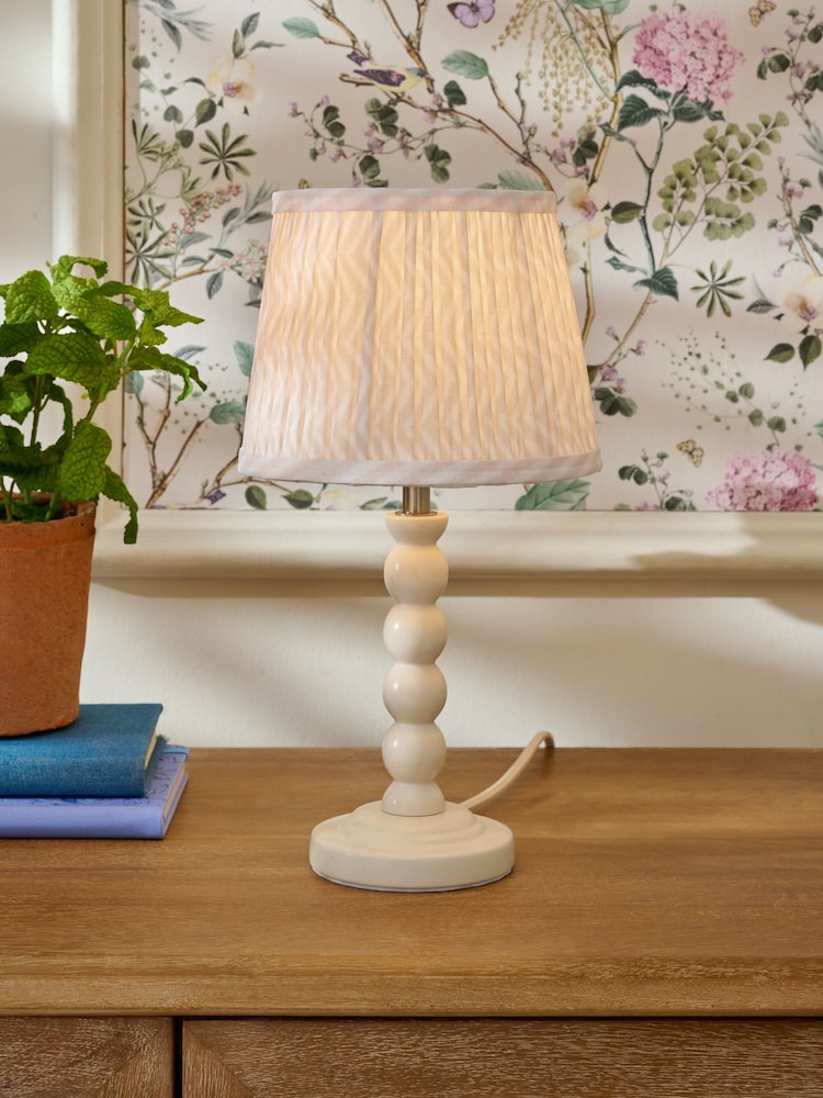 Neutral Mini Bobbin Table Lamp - Image 1 of 5
