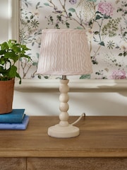 Neutral Mini Bobbin Table Lamp - Image 2 of 5