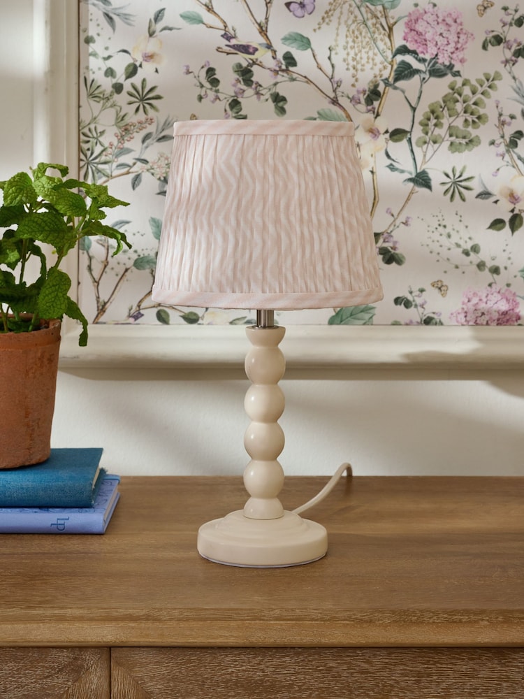 Neutral Mini Bobbin Table Lamp - Image 2 of 5