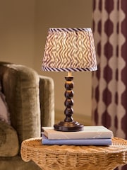 Chocolate Brown Mini Bobbin Table Lamp - Image 1 of 4