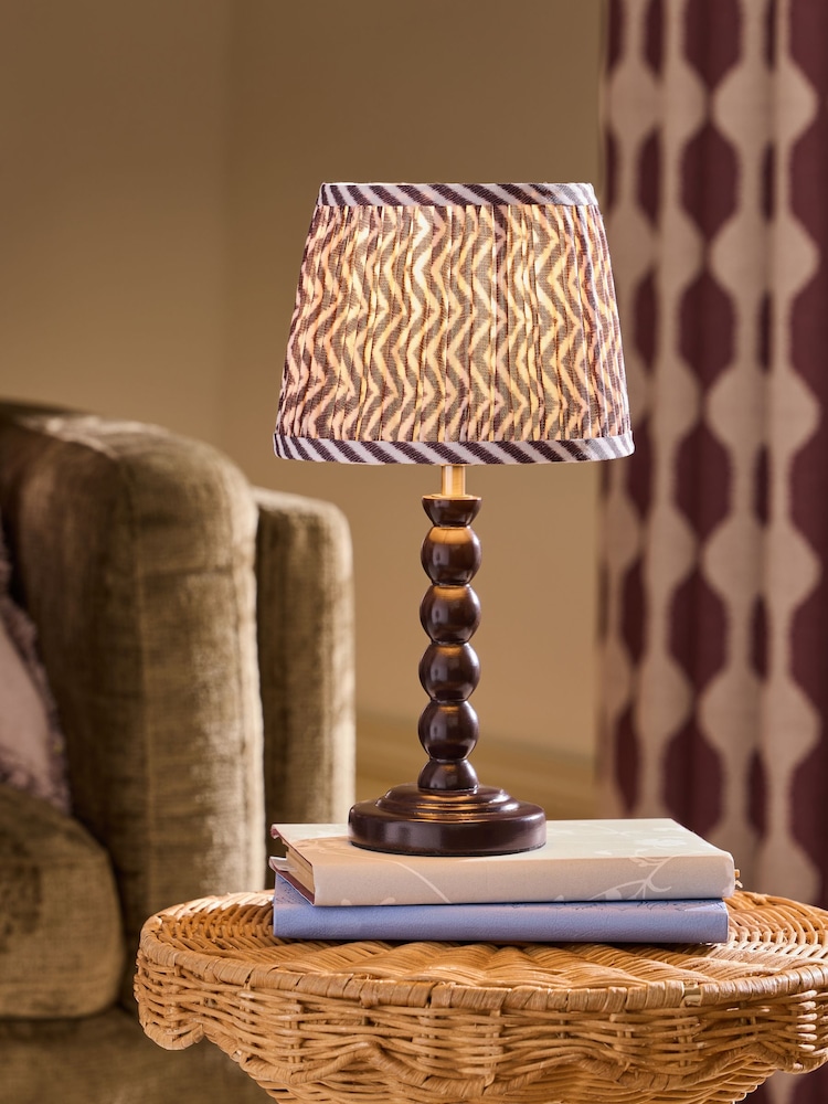 Chocolate Brown Mini Bobbin Table Lamp - Image 1 of 4