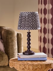 Chocolate Brown Mini Bobbin Table Lamp - Image 2 of 4