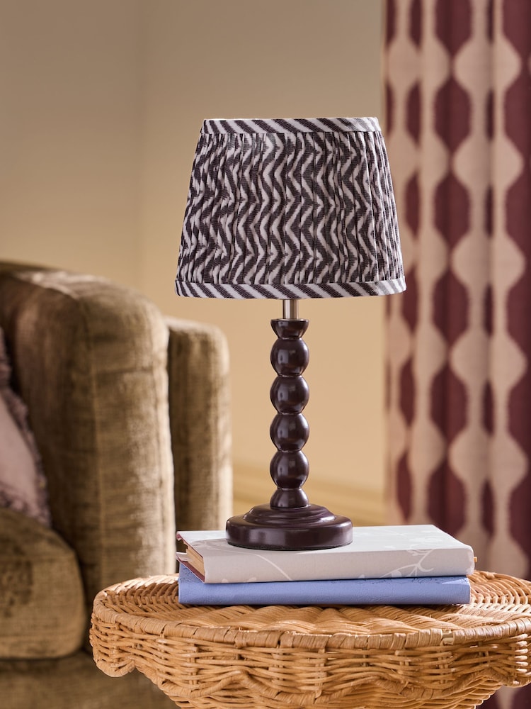 Chocolate Brown Mini Bobbin Table Lamp - Image 2 of 4