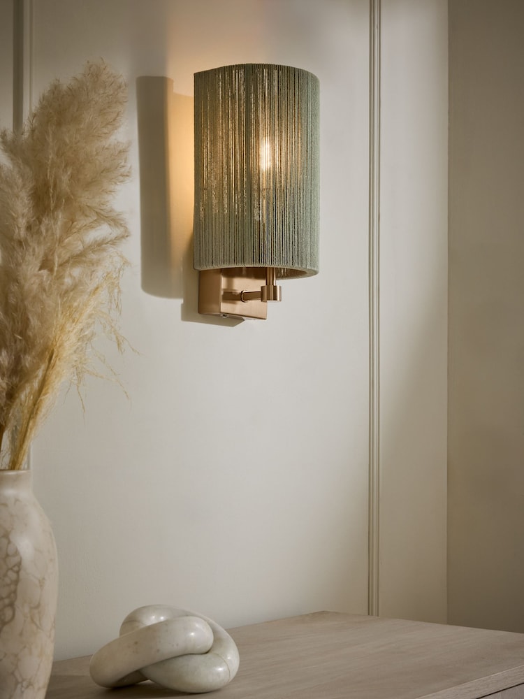 Sage Green Yales 1 Light Mains Wall Light - Image 1 of 6 Sage Green Yales 1 Light Mains Wall Light - Image 1 of 6
