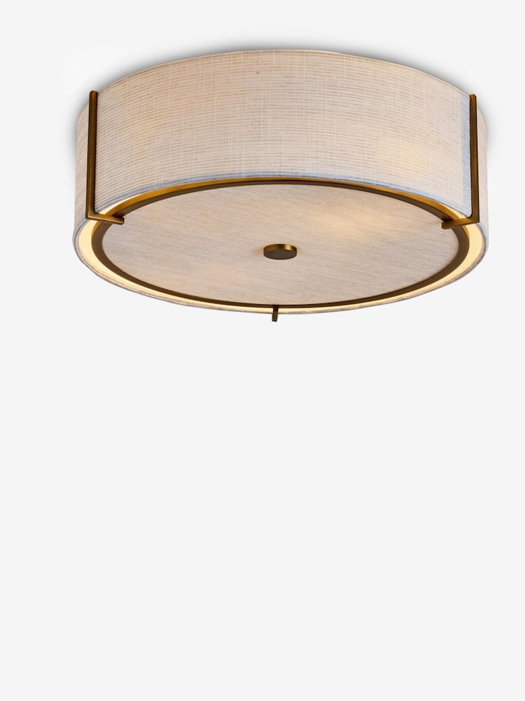 White Oakham 2 Light Flush Fitting Ceiling Light - Image 2 of 3 White Oakham 2 Light Flush Fitting Ceiling Light - Image 2 of 3