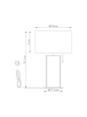 White Oakham Table Lamp - Image 4 of 6