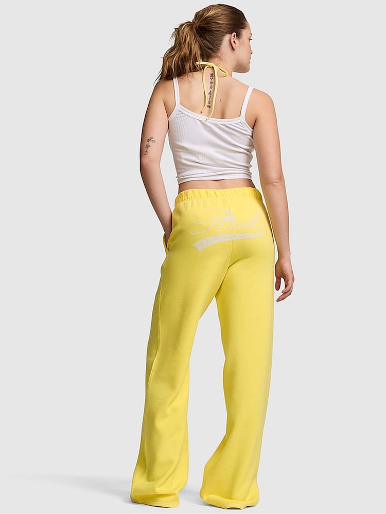 Victoria's Secret Pink Canary Yellow Fleece Joggers - Image 2 of 2