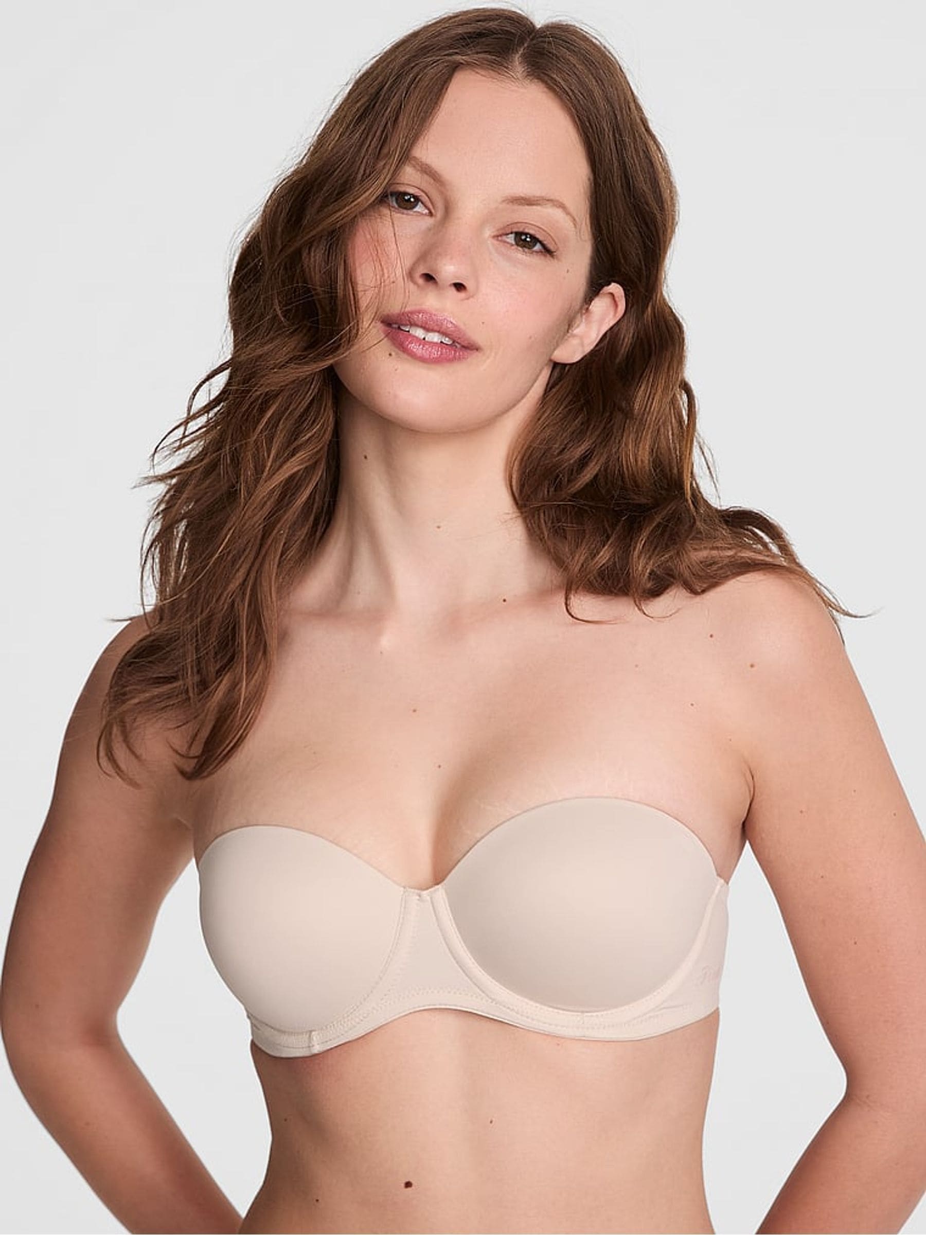 Victoria's Secret PINK Marzipan Nude Strapless Multiway Push Up Bra