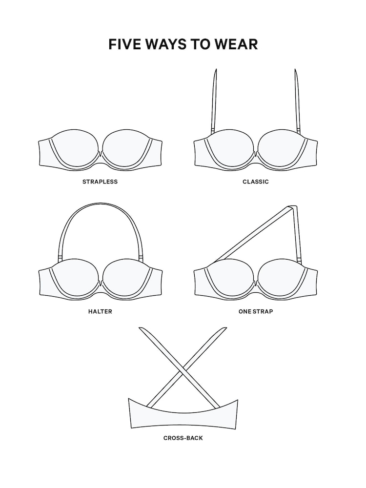 Victoria's Secret Pink White Lightly Lined Strapless Multiway Bra - Image 4 of 4 Victoria's Secret Pink White Lightly Lined Strapless Multiway Bra - Image 4 of 4