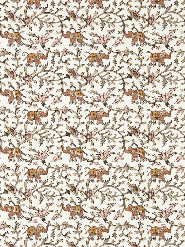 Clarke and Clarke Natural Hathi Indira Wallcoverings A4 Wallpaper Sample - Image 1 of 1