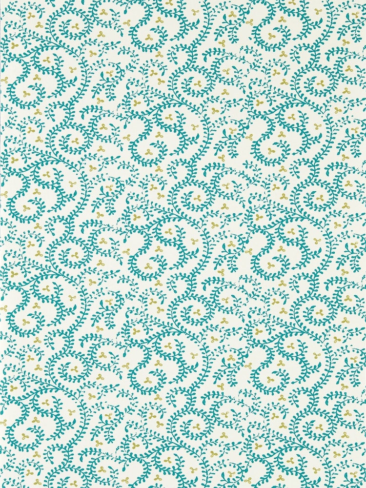 Clarke and Clarke Teal Buta Indira Wallcoverings A4 Wallpaper Sample - Image 1 of 1