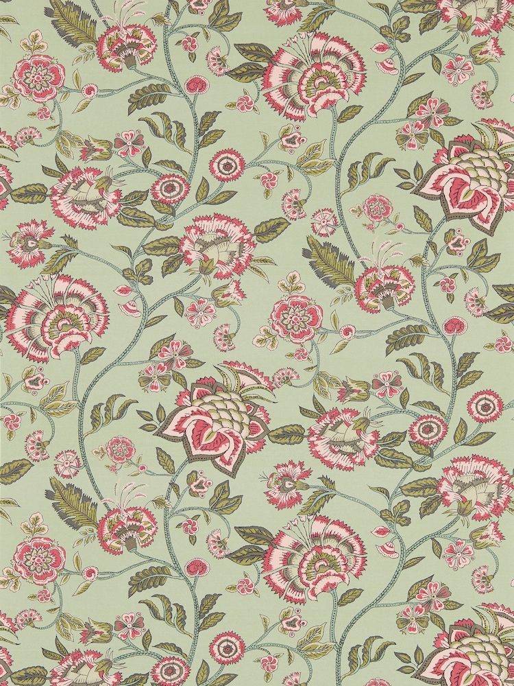 Clarke and Clarke Sage Blush Barmeri Indira Wallcoverings A4 Wallpaper Sample - Image 1 of 1