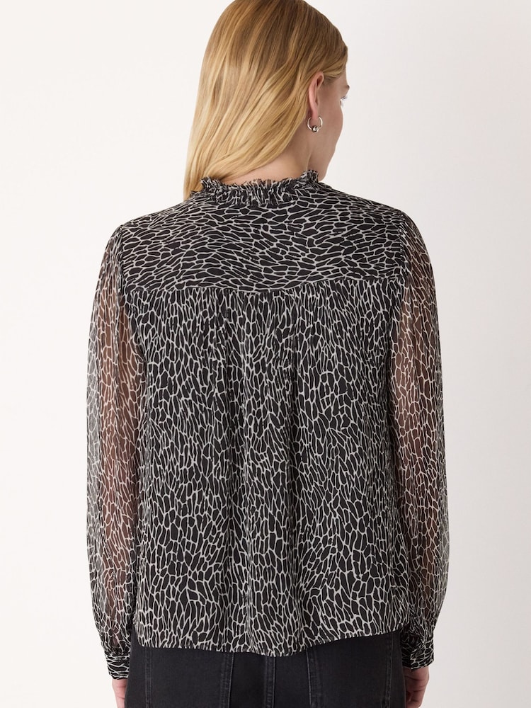 Whistles Black Dragonfly Long Sleeve Blouse - Image 2 of 5 Whistles Black Dragonfly Long Sleeve Blouse - Image 2 of 5