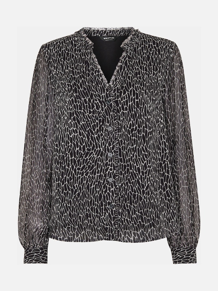 Whistles Black Dragonfly Long Sleeve Blouse - Image 5 of 5 Whistles Black Dragonfly Long Sleeve Blouse - Image 5 of 5