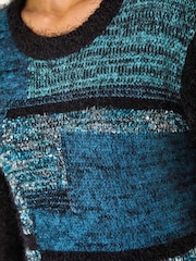 Roman Green Colour Block Fluffy Knit Jumper - Image 5 of 5