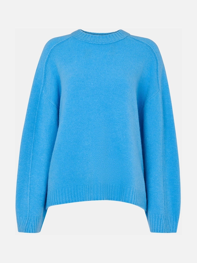 Whistles Blue Wool Mix Seam Detail Knit - Image 5 of 5 Whistles Blue Wool Mix Seam Detail Knit - Image 5 of 5