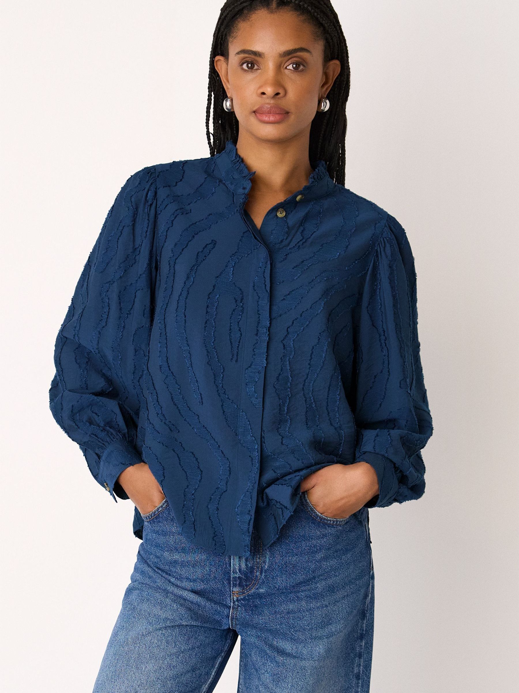 Buy Whistles Blue Animal Textured Shirt from Next Romania