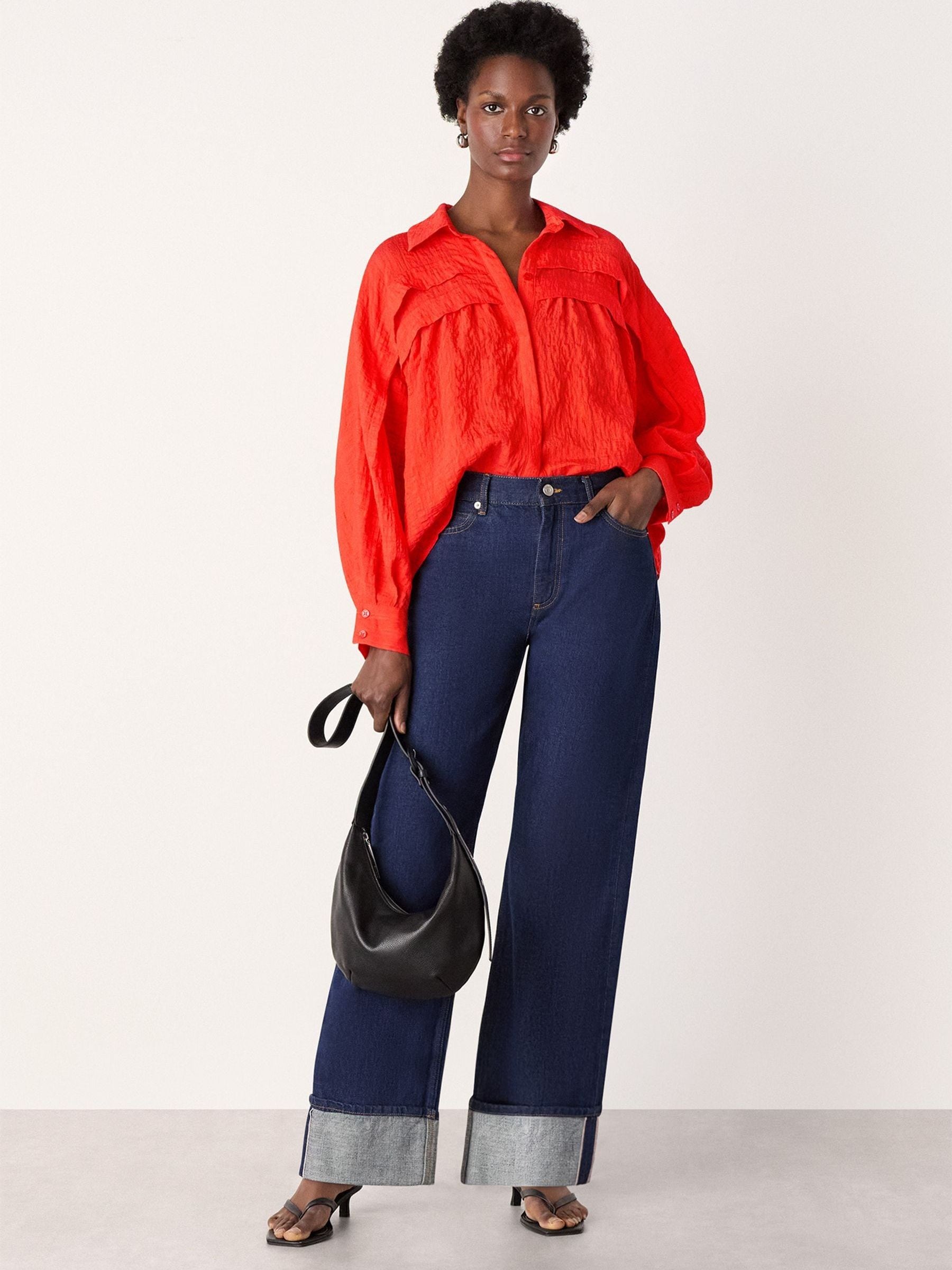 Buy Whistles Red Textured Frill Detail Blouse from Next Mexico
