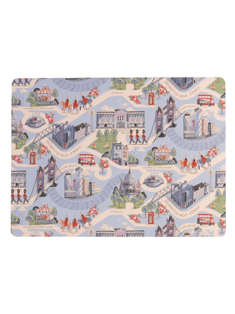 Cath Kidston Blue London Town Cork Back Placemats S04 - Image 1 of 2