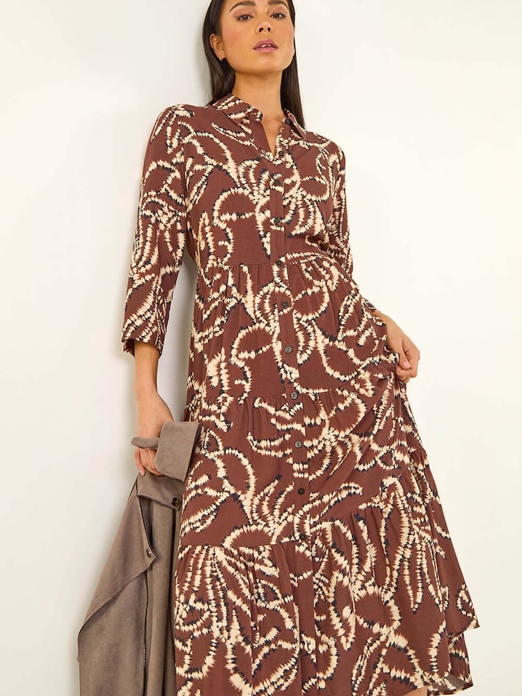 Roman Petite Tiered Midi Dress - Image 1 de 5