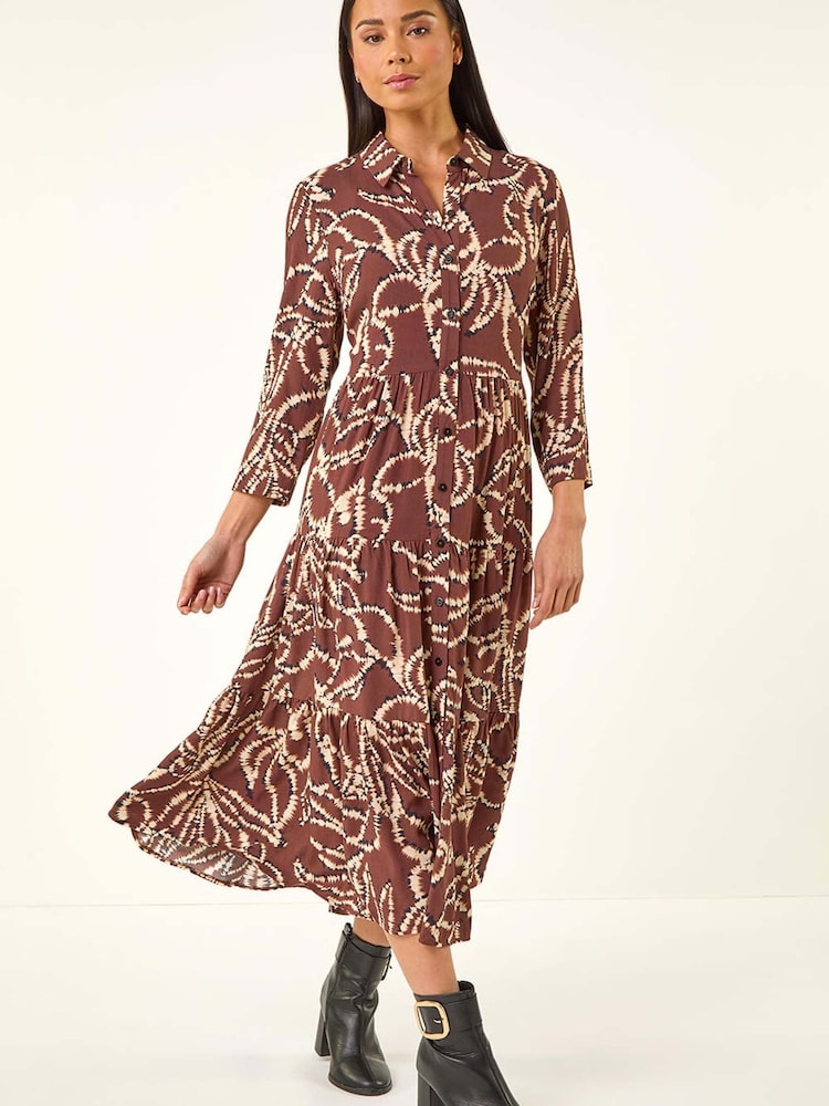 Roman Petite Tiered Midi Dress - Image 2 de 5