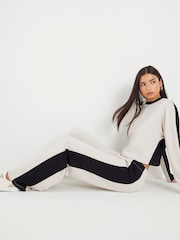 River Island Cream Colour Block Wide Leg Trousers - Image 3 of 4