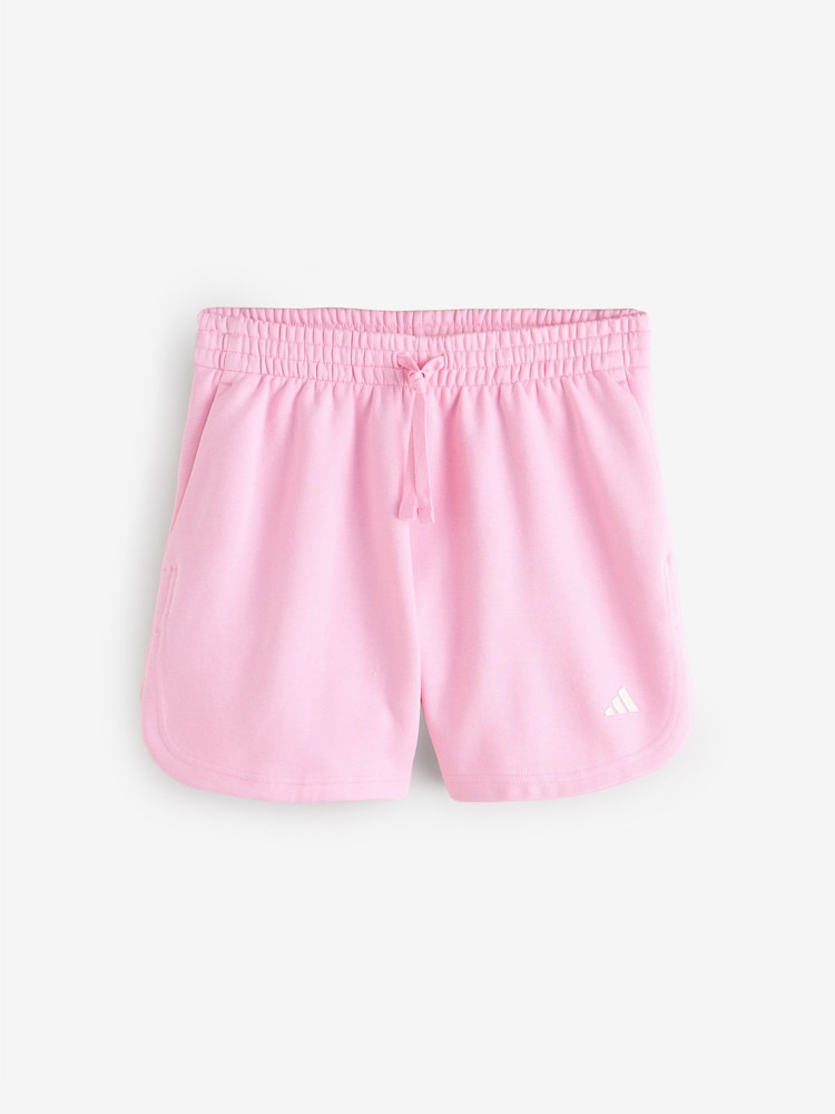 adidas Pink 3 Stripe Studio Fleece Shorts - Image 1 of 1