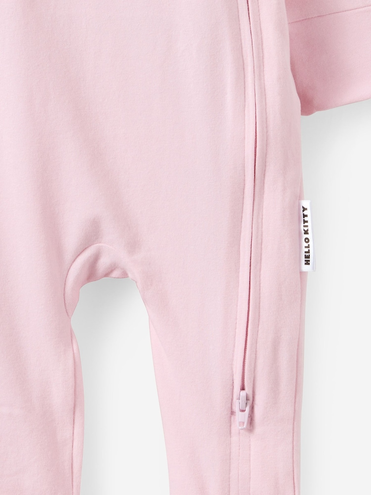 Cotton On Pink Hello Kitty Long Sleeve Zip Romper - Image 3 of 3 Cotton On Pink Hello Kitty Long Sleeve Zip Romper - Image 3 of 3