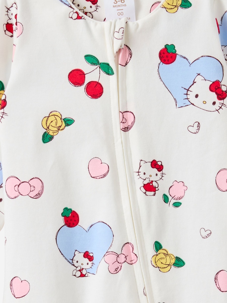 Cotton On White Hello Kitty Long Sleeve Zip Romper - Image 2 of 3 Cotton On White Hello Kitty Long Sleeve Zip Romper - Image 2 of 3