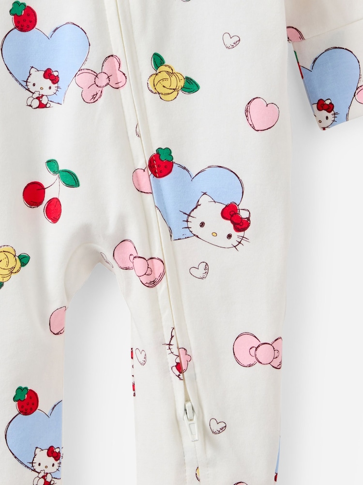 Cotton On White Hello Kitty Long Sleeve Zip Romper - Image 3 of 3 Cotton On White Hello Kitty Long Sleeve Zip Romper - Image 3 of 3