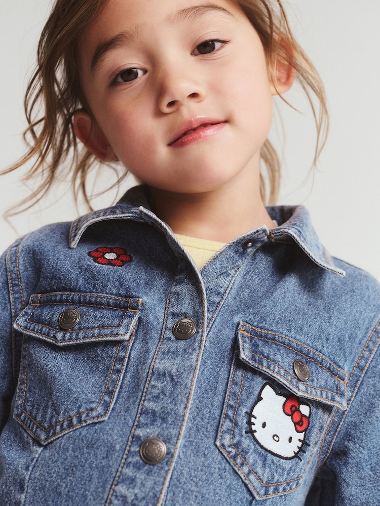 Cotton On Blue Hello Kitty Sasha Long Sleeve Denim Shirt Dress - Image 2 of 5 Cotton On Blue Hello Kitty Sasha Long Sleeve Denim Shirt Dress - Image 2 of 5