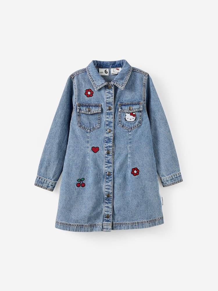 Cotton On Blue Hello Kitty Sasha Long Sleeve Denim Shirt Dress - Image 5 of 5 Cotton On Blue Hello Kitty Sasha Long Sleeve Denim Shirt Dress - Image 5 of 5