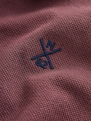 Rouge bordeaux - Long Sleeve Tipped Polo Shirt (3-16yrs) - Image 3 de 4