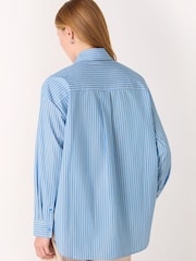 Whistles Blue Oversized Fit Stripe Shirt - Image 2 of 5