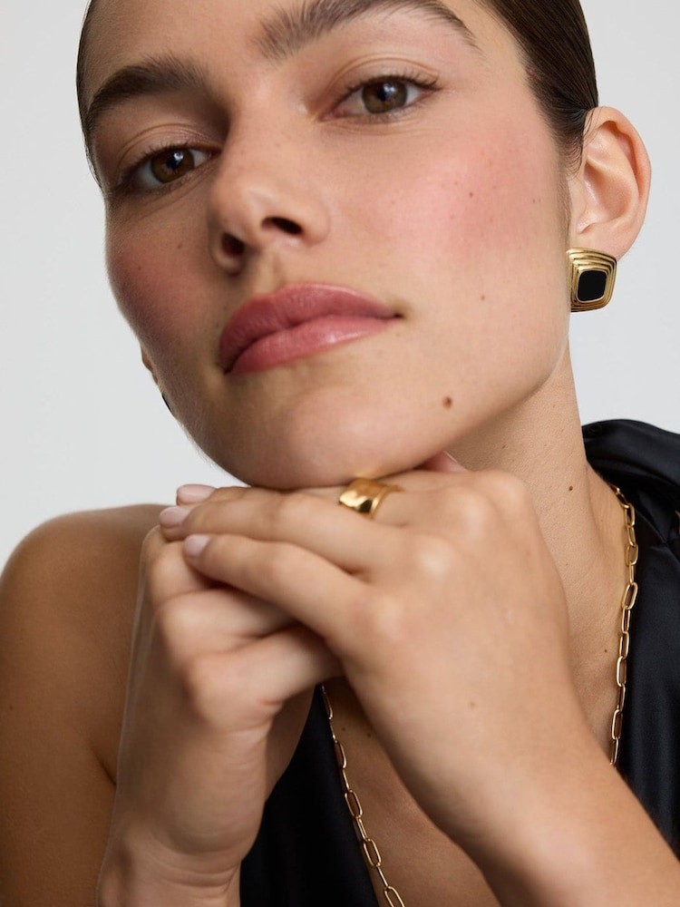 D.Louise Gold Tone Waterproof Tapered Statement Studs - Image 4 of 4