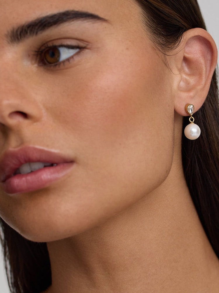 D.Louise Gold Tone Pearl Drop Earrings - Image 2 of 3