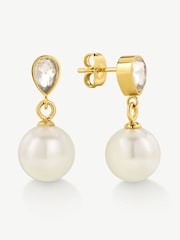D.Louise Gold Tone Pearl Drop Earrings - Image 3 of 3