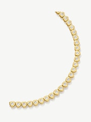 D.Louise Gold Tone Heart Bezel Tennis Necklace - Image 1 of 1