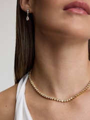 D.Louise Gold Tone Heart Bezel Tennis Necklace - Image 2 of 3