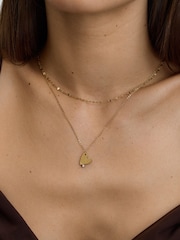 D.Louise Gold Tone Heart with Stones Necklace - Image 1 of 4