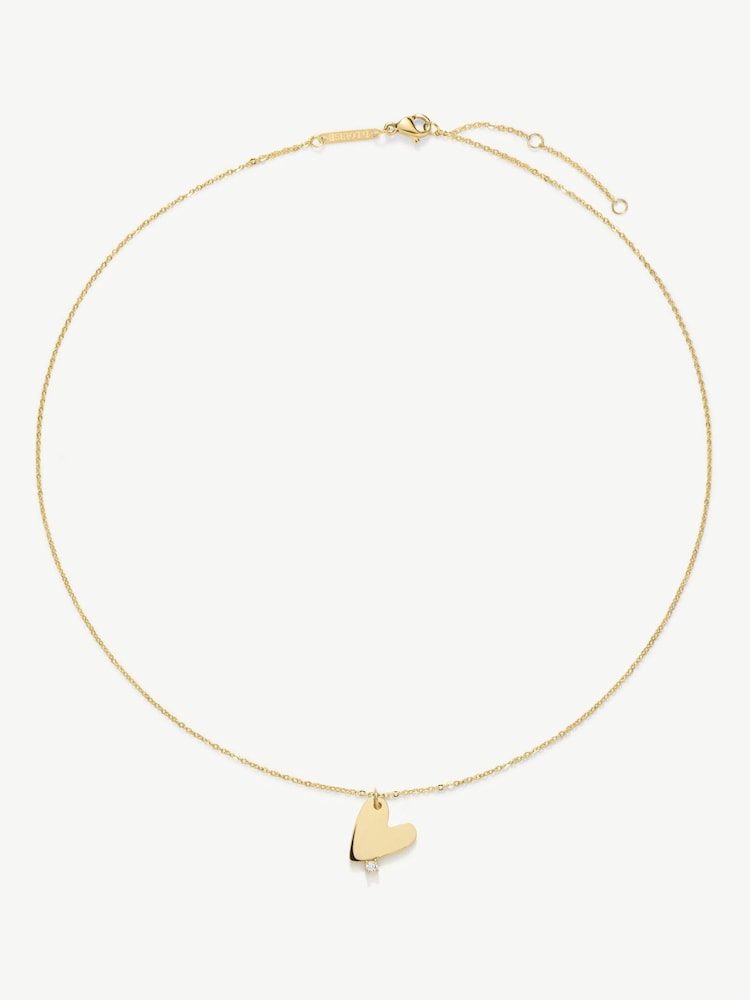 D.Louise Gold Tone Heart with Stones Necklace - Image 1 of 4