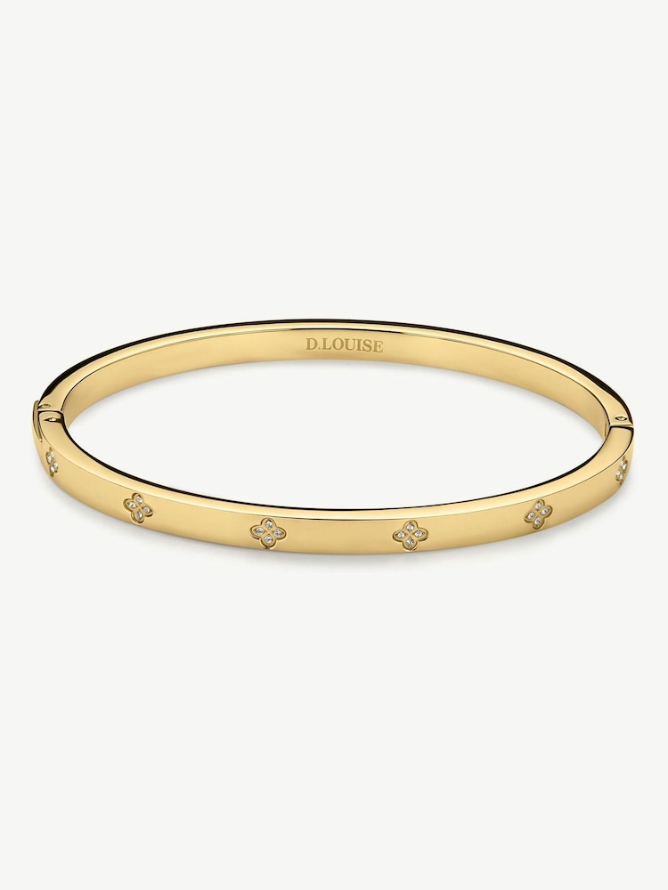 D.Louise Gold Tone Clover Bangle - Image 1 of 2