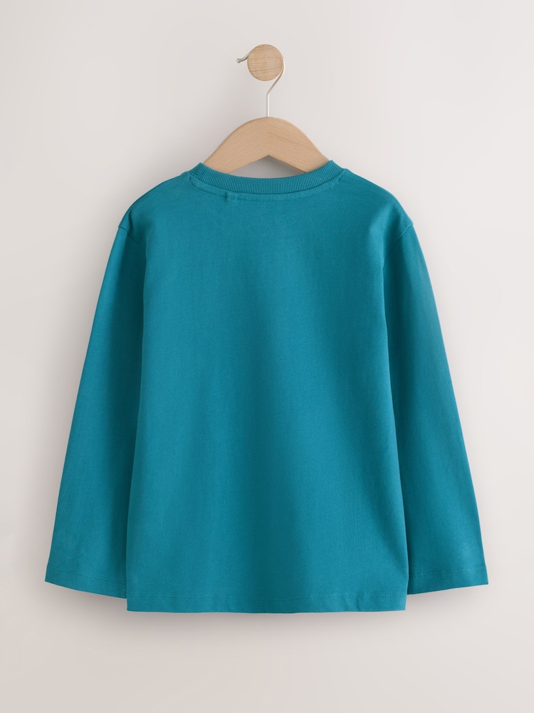 Teal Blue Cosy Long Sleeve T-Shirt (3-16yrs) - Image 2 of 4