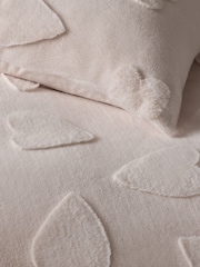 Pink Heart Carved Faux Fur Duvet Cover and Pillowcase Set - Image 3 of 4