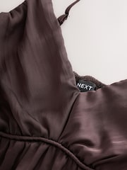 Chocolate Brown Channel Detail Cami Top - Image 7 of 9